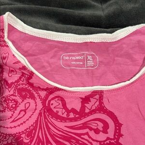 Be Inspired Fuchsia Graphic Tee with White Accents